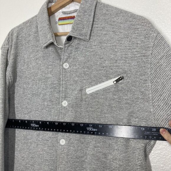 Slvdr Jacket Mens Medium Gray Shirt Jacket Shacket Zip Chest Pocket Lined Snaps - Picture 7 of 16